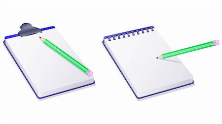 simsearch:400-04085179,k - notepad notebook and pencil isolated on white background Photographie de stock - Aubaine LD & Abonnement, Code: 400-04758747