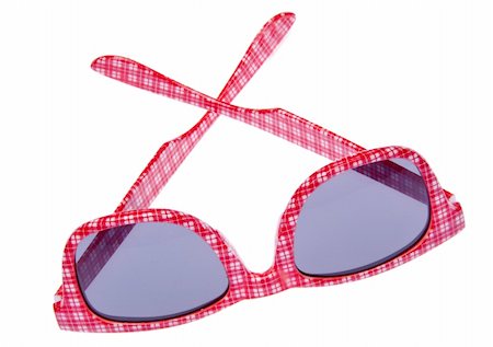 simsearch:400-04225197,k - Red plaid sunglasses isolated on white with a clipping path. Stock Photo - Budget Royalty-Free & Subscription, Code: 400-04759109