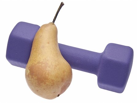 simsearch:400-04759344,k - A pear with a weight symbolizes the need to exercise to remain healthy.  Great for healthcare themes. Foto de stock - Super Valor sin royalties y Suscripción, Código: 400-04759111