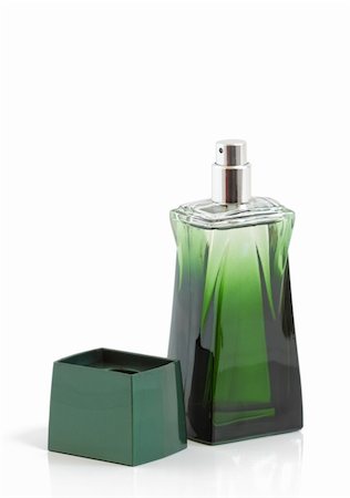 simsearch:700-06892568,k - green bottle of perfume on a white background Stock Photo - Budget Royalty-Free & Subscription, Code: 400-04759217