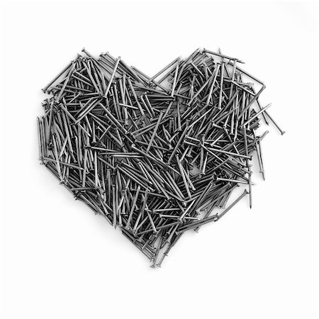 heart made out of nails Stock Photo - Budget Royalty-Free & Subscription, Code: 400-04759309