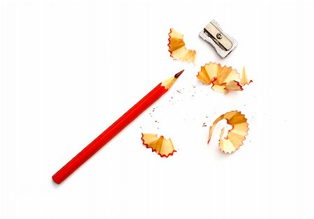 sharpening pencils - shavings from a pencil Stock Photo - Budget Royalty-Free & Subscription, Code: 400-04759317