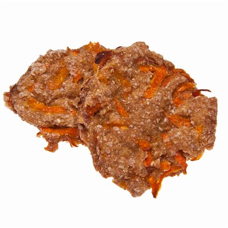 dog cat eat - Pair of carrot cookies isolated on white with a clipping path. Stock Photo - Budget Royalty-Free & Subscription, Code: 400-04759337