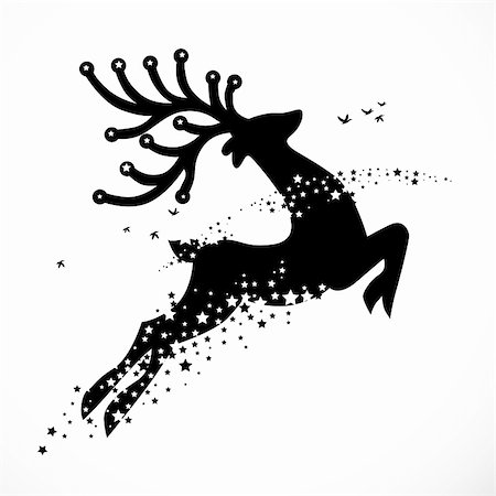 reindeer snow - Christmas Reindeer Decoration vector. Stock Photo - Budget Royalty-Free & Subscription, Code: 400-04759644