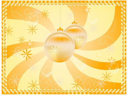 simsearch:400-07123692,k - vector christmas background with a ball in orange and yellow Stock Photo - Budget Royalty-Free & Subscription, Code: 400-04759732