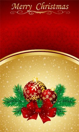 Vector Christmas & New-Year's greeting card Stock Photo - Budget Royalty-Free & Subscription, Code: 400-04759742