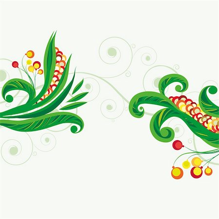 flower border design of rose - Border made of flourishes and floral patterns on a light green background. Stock Photo - Budget Royalty-Free & Subscription, Code: 400-04759959