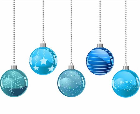 simsearch:400-04146770,k - Illustration of Five different color Christmas balls Fotografie stock - Microstock e Abbonamento, Codice: 400-04759950