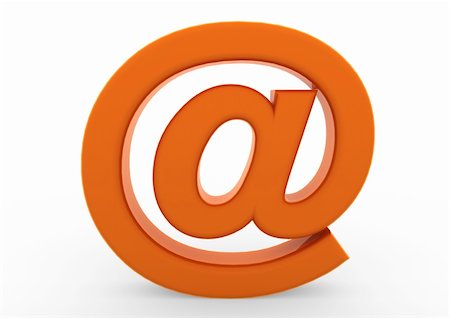 simsearch:400-06458048,k - 3d email symbol orange isolated on white background Photographie de stock - Aubaine LD & Abonnement, Code: 400-04750081