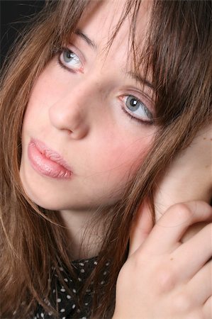 Close up of a teen model with beautiful blue eyes Stock Photo - Budget Royalty-Free & Subscription, Code: 400-04750284