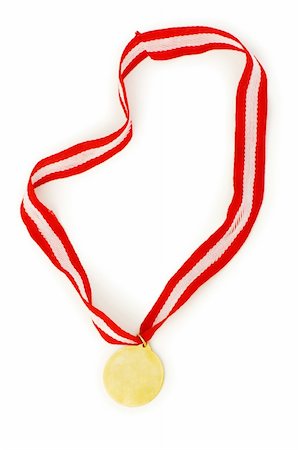 Golden medal isolated on the white background Stock Photo - Budget Royalty-Free & Subscription, Code: 400-04750382