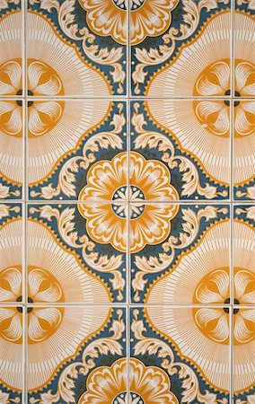 designer of interior decoration - Detail of Portuguese glazed tiles. Stock Photo - Budget Royalty-Free & Subscription, Code: 400-04750922