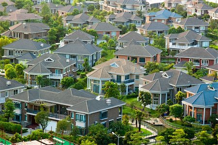 Lots of villas in small community viewed from above. Stock Photo - Budget Royalty-Free & Subscription, Code: 400-04751100