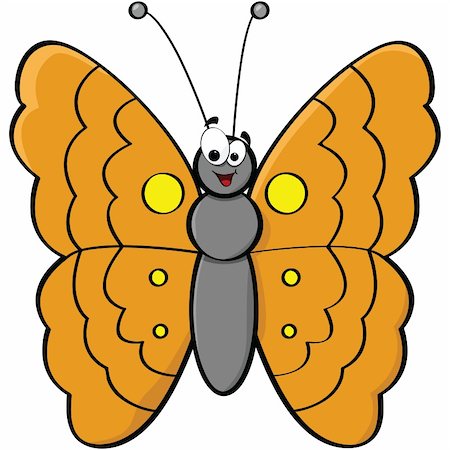 Cartoon illustration of a smiling butterfly Stock Photo - Budget Royalty-Free & Subscription, Code: 400-04751483