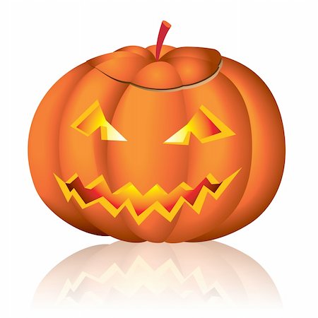simsearch:400-05188012,k - Jack-o-lantern halloween vector illustration on white background Fotografie stock - Microstock e Abbonamento, Codice: 400-04751508