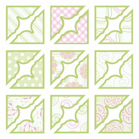 Set of elements for design. Pink and green Corners. Stock Photo - Budget Royalty-Free & Subscription, Code: 400-04751590