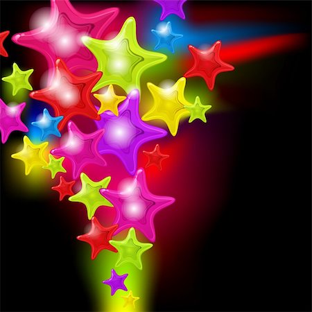 Splash of abstract glossy stars - vector background Stock Photo - Budget Royalty-Free & Subscription, Code: 400-04751615