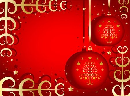 simsearch:400-07061808,k - vector background with christmas balls with christmas tree decor, Adobe Illustrator 8 format Photographie de stock - Aubaine LD & Abonnement, Code: 400-04751653