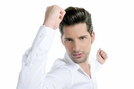 simsearch:400-06065852,k - Successful young man gesture expression white background Stock Photo - Budget Royalty-Free & Subscription, Code: 400-04751699