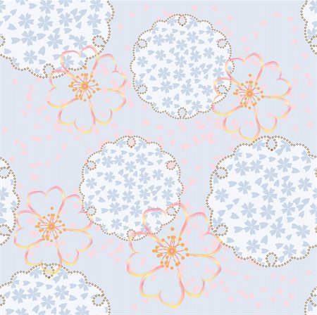 vector seamless floral ornament in Japanese style Stock Photo - Budget Royalty-Free & Subscription, Code: 400-04751740