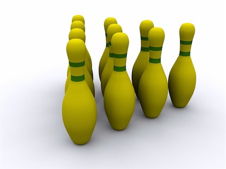 pyramids sports - bowling pins. 3d Stock Photo - Budget Royalty-Free & Subscription, Code: 400-04751777
