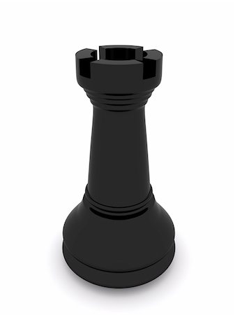 simsearch:400-04955785,k - black rook. 3D isolated on white Stock Photo - Budget Royalty-Free & Subscription, Code: 400-04751785