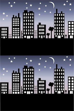 silhouettes apartment - illustration of city skyline Stock Photo - Budget Royalty-Free & Subscription, Code: 400-04751909