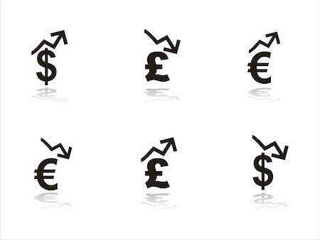 pound and dollar sign - set of 6 black finance icons Stock Photo - Budget Royalty-Free & Subscription, Code: 400-04751946