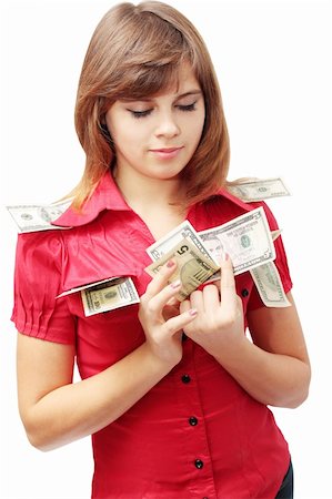 Young woman is the visualization of the money Stock Photo - Budget Royalty-Free & Subscription, Code: 400-04752014