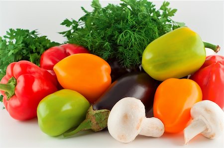 Vegetables, pepper, eggplant, mushrooms, parsley, fennel. Stockbilder - Microstock & Abonnement, Bildnummer: 400-04752055