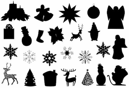 snowman snow angels - vector illustration of different christmas elements Photographie de stock - Aubaine LD & Abonnement, Code: 400-04752083