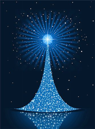 Stylized Christmas tree on background with copy space Stock Photo - Budget Royalty-Free & Subscription, Code: 400-04752392