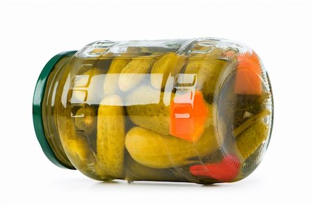 pickling gherkin - Pickled cucumbers in glass jar Stock Photo - Budget Royalty-Free & Subscription, Code: 400-04752929