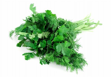 dill parsley to spices bunch isolated on white background Stockbilder - Microstock & Abonnement, Bildnummer: 400-04753347