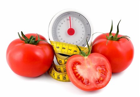 tomato and measuring tape isolated on white background Foto de stock - Super Valor sin royalties y Suscripción, Código: 400-04753422