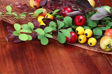 Autumn arrangement on a wooden table. Shallow dof Photographie de stock - Aubaine LD & Abonnement, Code: 400-04753548