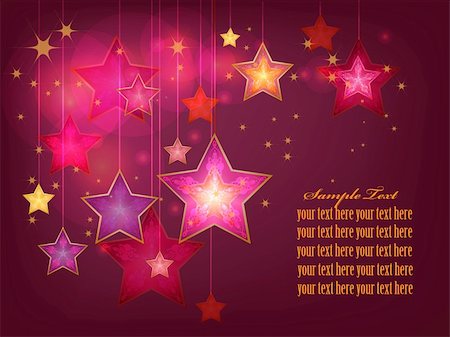 simsearch:400-06101480,k - Decorative Christmas background with shining stars patterns, vector illustration Stock Photo - Budget Royalty-Free & Subscription, Code: 400-04753790