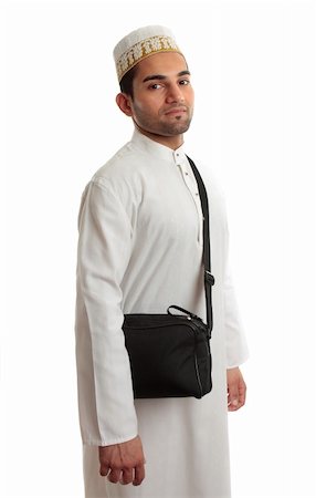 simsearch:400-04200146,k - An ethnic middle eastern or south asian man wearing traditional clothing against a white background. Stock Photo - Budget Royalty-Free & Subscription, Code: 400-04753833