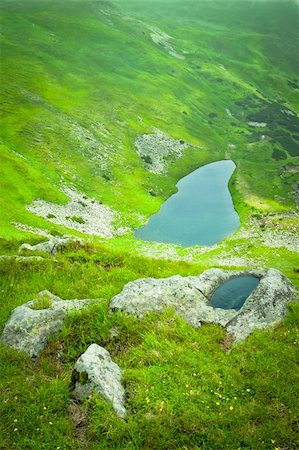 simsearch:400-07824010,k - Alpine lake in a green valley Photographie de stock - Aubaine LD & Abonnement, Code: 400-04753976