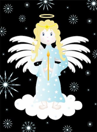 simsearch:400-07840610,k - Christmas background with an angel on a cloud Photographie de stock - Aubaine LD & Abonnement, Code: 400-04753985