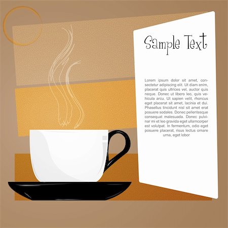 simsearch:400-04546601,k - illustration of coffee with sample card Foto de stock - Royalty-Free Super Valor e Assinatura, Número: 400-04764110