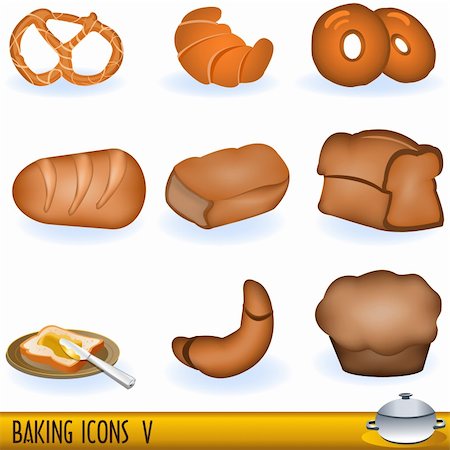 plate of donuts - A collection of baking icons, part 5 Photographie de stock - Aubaine LD & Abonnement, Code: 400-04764196