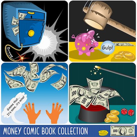 simsearch:400-04419107,k - A collection of money comic book illustrations. Stock Photo - Budget Royalty-Free & Subscription, Code: 400-04764230