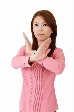 simsearch:400-04255437,k - Reject gesture showing by young business woman of Asian. Foto de stock - Super Valor sin royalties y Suscripción, Código: 400-04764274