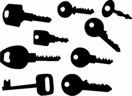 paunovic (artist) - keys silhouette - vector Stockbilder - Microstock & Abonnement, Bildnummer: 400-04764380