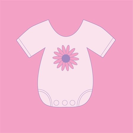 pink onesie clipart - Cute pink baby onesie with flower Stock Photo - Budget Royalty-Free & Subscription, Code: 400-04764402