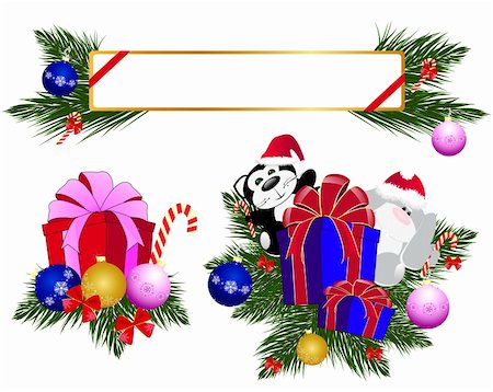 simsearch:400-05177023,k - Set of the new year decorations over white background Stock Photo - Budget Royalty-Free & Subscription, Code: 400-04764565