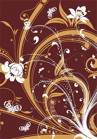 simsearch:400-04091885,k - Floral background with butterfly, element for design, vector illustration Stockbilder - Microstock & Abonnement, Bildnummer: 400-04764759