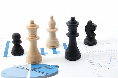 simsearch:400-07974419,k - chess man over business chart admonish to strategic behavior Stockbilder - Microstock & Abonnement, Bildnummer: 400-04764813