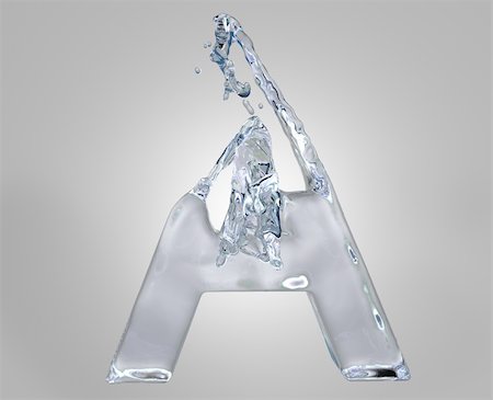 3d image of water alphabet Stock Photo - Budget Royalty-Free & Subscription, Code: 400-04764981